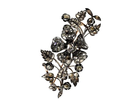 Antike Diamant-Blütenzweigbrosche